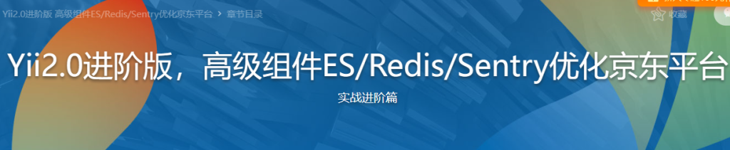 Yii2.0进阶版 高级组件ES-Redis-Sentry优化京东平台