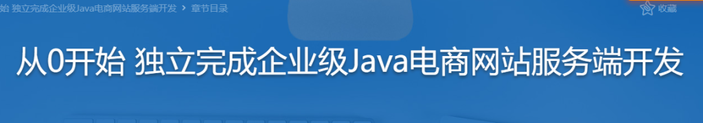 从0开始 独立完成企业级Java电商网站开发(服务端)