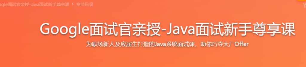 Google面试官亲授-Java面试新手尊享课