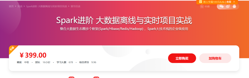 Spark进阶 大数据离线与实时项目实战