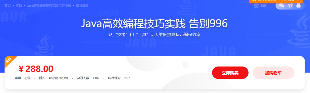 告别996 实现高效编程 减少开发压力Java