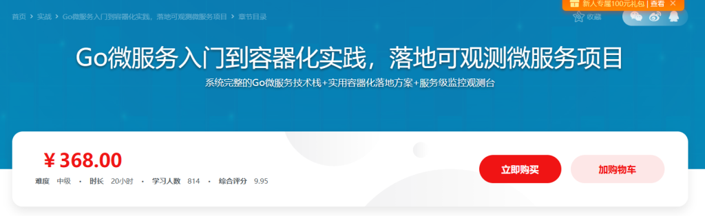 Go微服务入门到容器化实践，落地可观测的微服务电商项目