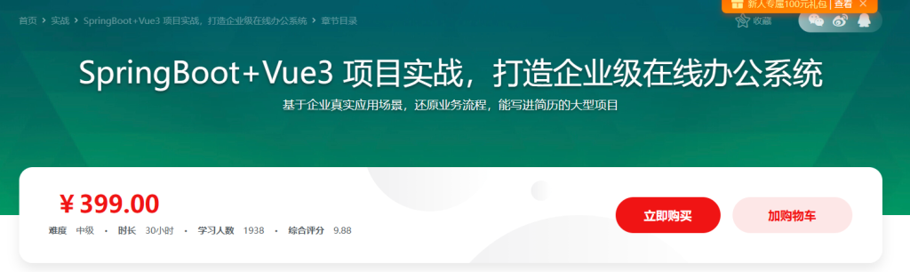 SpringBoot+Vue3 项目实战，打造企业级在线办公系统