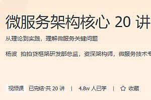 极客时间 微服务架构核心20讲