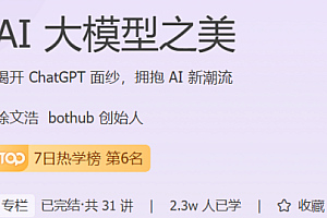 极客时间 徐文浩 AI大模型之美（完结）