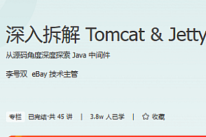 深入拆解Tomcat & Jetty 极客时间
