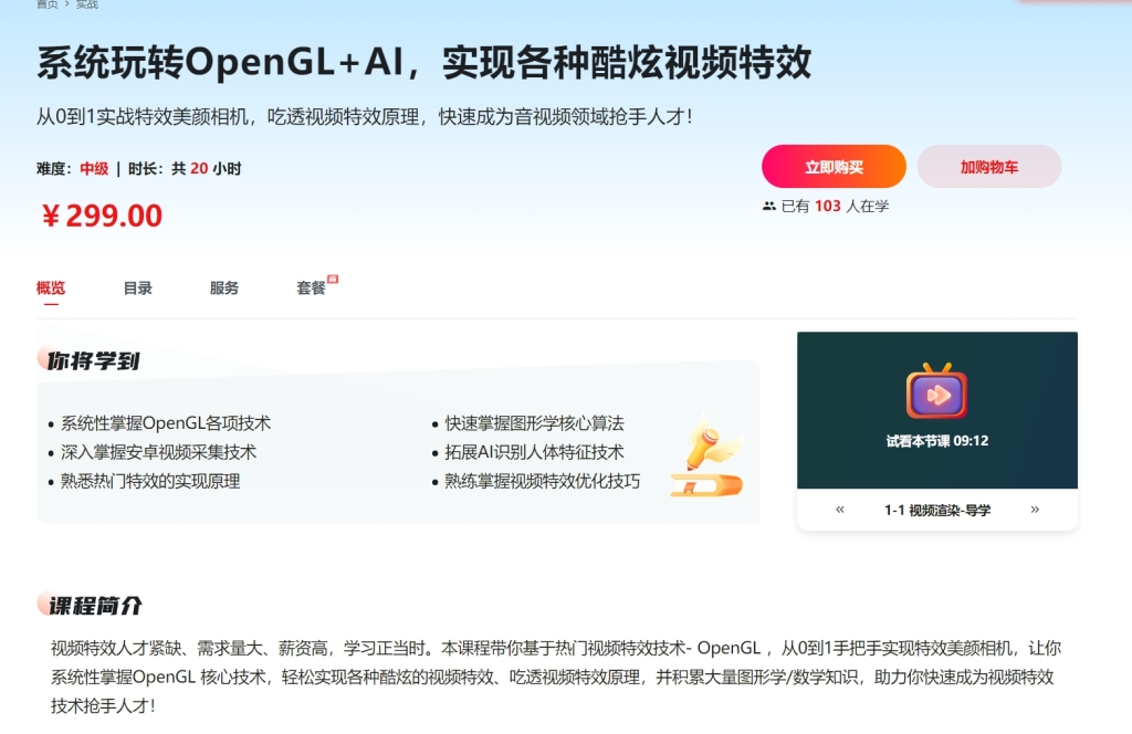系统玩转OpenGL+AI，实现各种酷炫视频特效