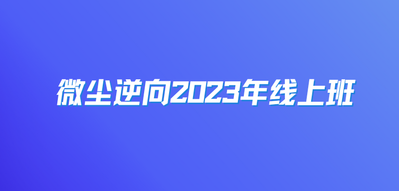 微尘逆向2023年线上班
