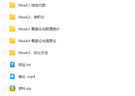 【深度之眼】 v4 人工智能 数学基础训练营