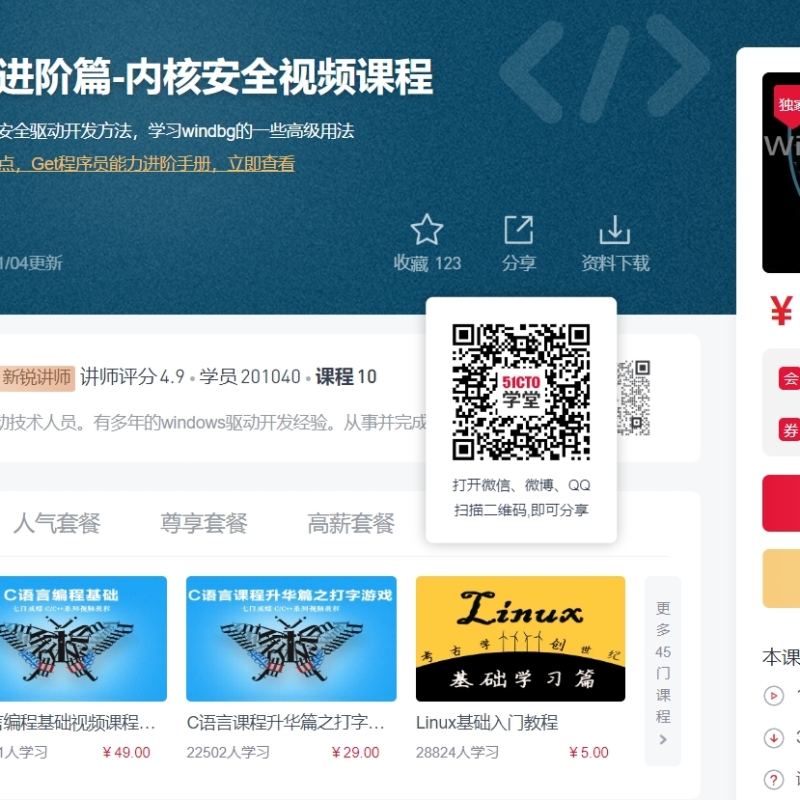 windows驱动开发进阶篇-内核安全视频课程