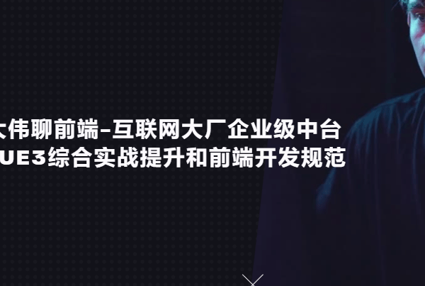 大伟聊前端-互联网大厂企业级中台Vue3综合实战提升和前端开发规范