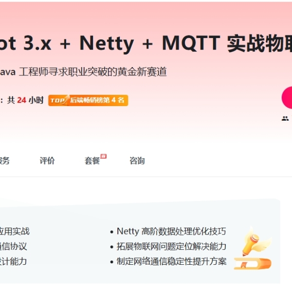 慕课网SpringBoot 3.x + Netty + MQTT 实战物联网智能充电桩